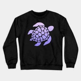 Pastel Purple Ombre Faux Glitter Turtle Crewneck Sweatshirt